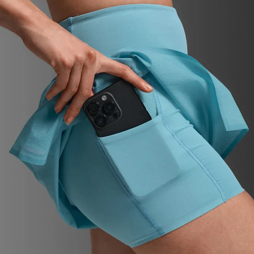2XU Aero Hi-Rise 2-in-1 Shorts | Retro Blue / Reflective | Womens