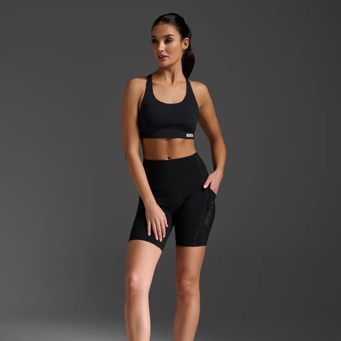 2XU Form Stash Hi-Rise Bike Short | Black / Black | Womens
