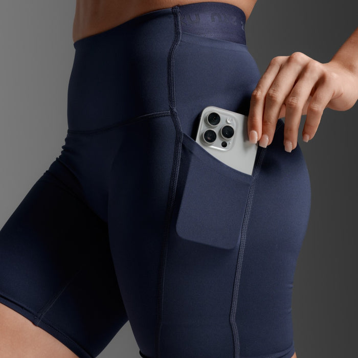 2XU Form Stash Hi-Rise Bike Short | Midnight / Midnight | Womens