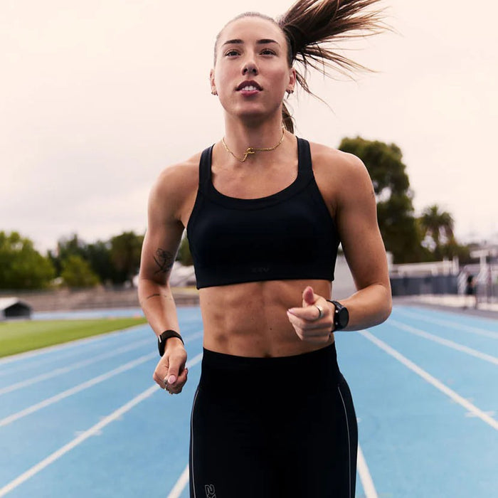 2XU Light Speed High Impact Bra | Black / Silver Reflective | Womens