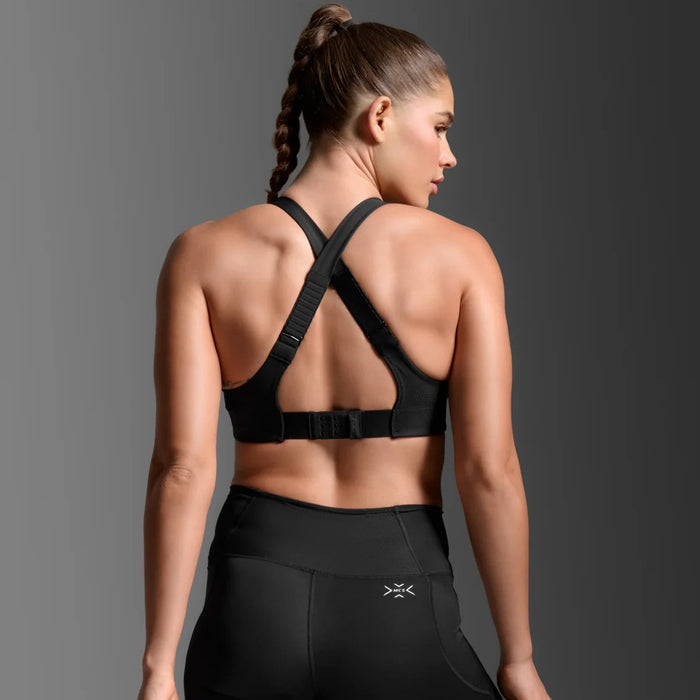 2XU Light Speed High Impact Bra | Black / Silver Reflective | Womens