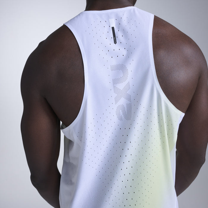 2XU Light Speed React Singlet | Cool Matcha Mist / Black Reflective | Mens