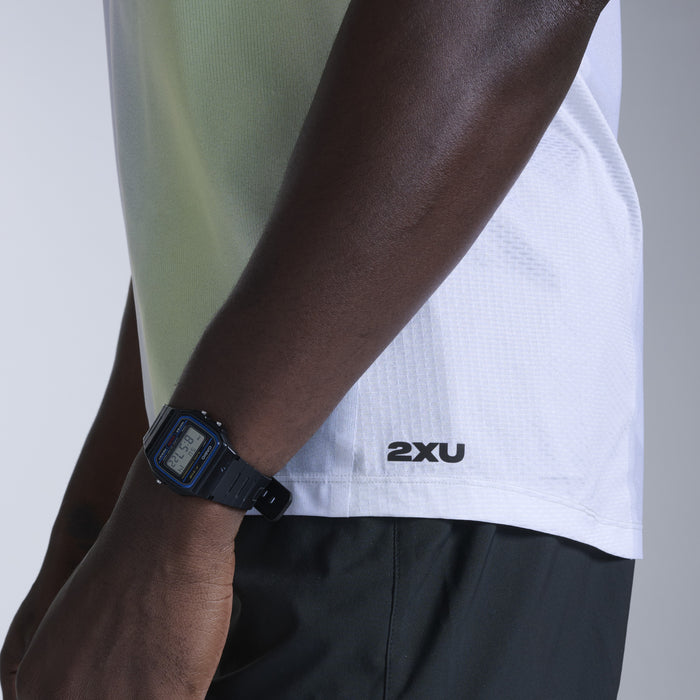 2XU Light Speed React Singlet | Cool Matcha Mist / Black Reflective | Mens