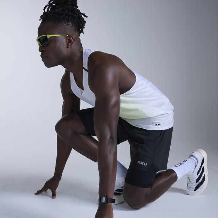 2XU Light Speed React Singlet | Cool Matcha Mist / Black Reflective | Mens