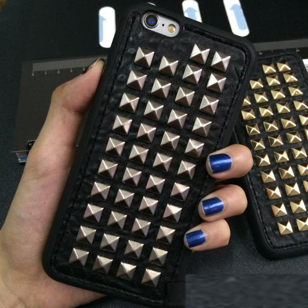 3D Soft Rock Punk Stud Phone Case