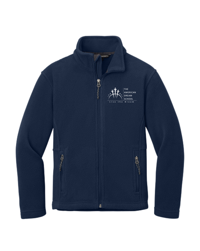 ADS FULL ZIP POLAR FLEECE JACKET, NAVY WITH LOGO