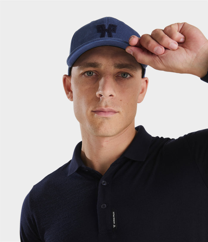 Trendy cap | Bleu vintage | casquette en velour côtelé unisex | | Horse Pilot