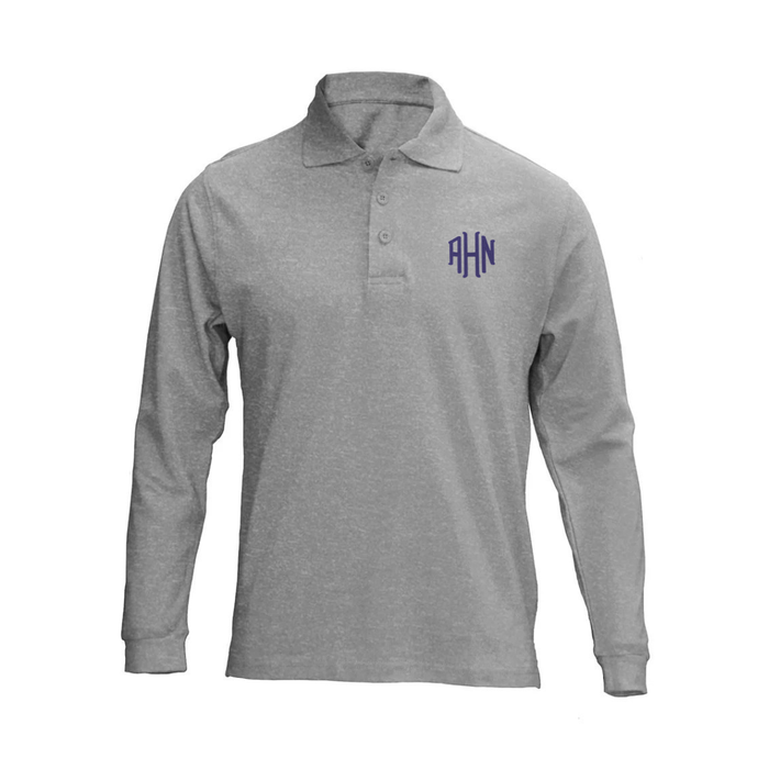 AHN GREY POLO SHIRT W/ LOGO - MIDDLE SCHOOL ONLY