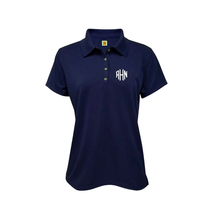AHN JUNIOR-FIT SHORT SLEEVE WHITE AND NAVY POLO SHIRTS W/ LOGO (HIGH SCHOOL ONLY)