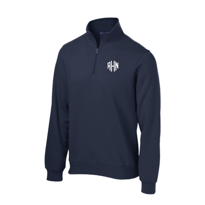 AHN NAVY 1/4 ZIP SWEATSHIRT W/ LOGO - HIGH SCHOOL ONLY
