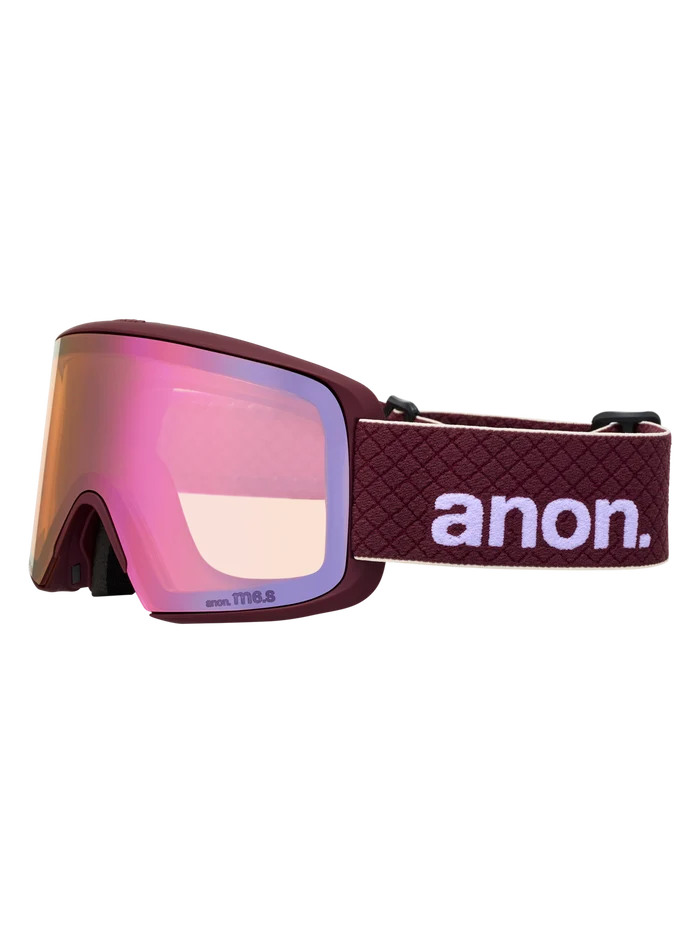 Product image of Anon M6S Goggles[Variant:Frame: Deep Cherry, Lens: Perceive Cloudy Pink (53% / S1), Spare Lens: Perceive Variable Blue (21% / S2)]