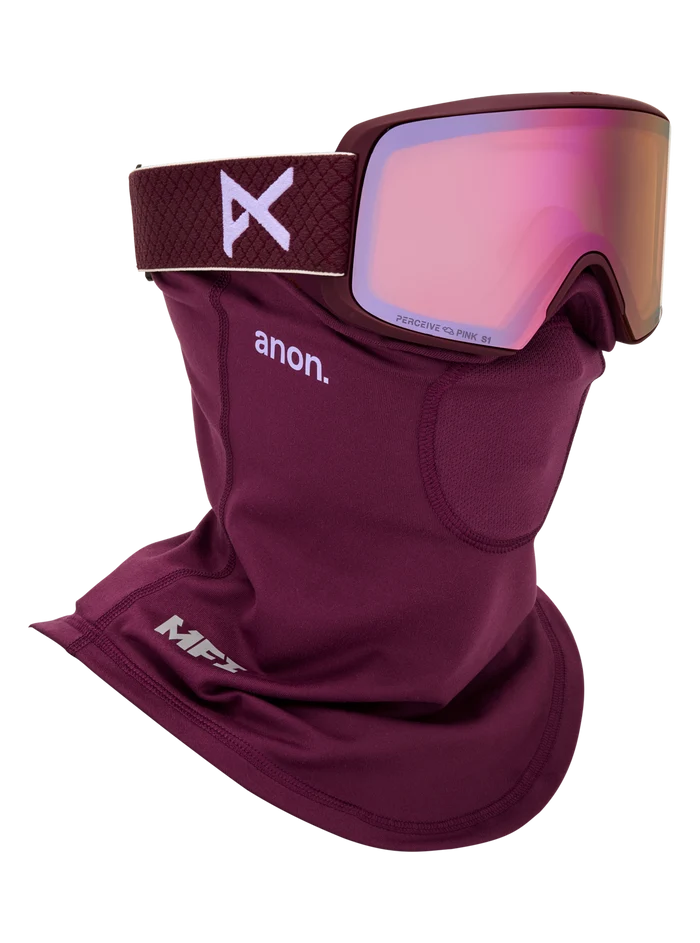 Product image of Anon M6S Goggles[Variant:Frame: Deep Cherry, Lens: Perceive Cloudy Pink (53% / S1), Spare Lens: Perceive Variable Blue (21% / S2)]