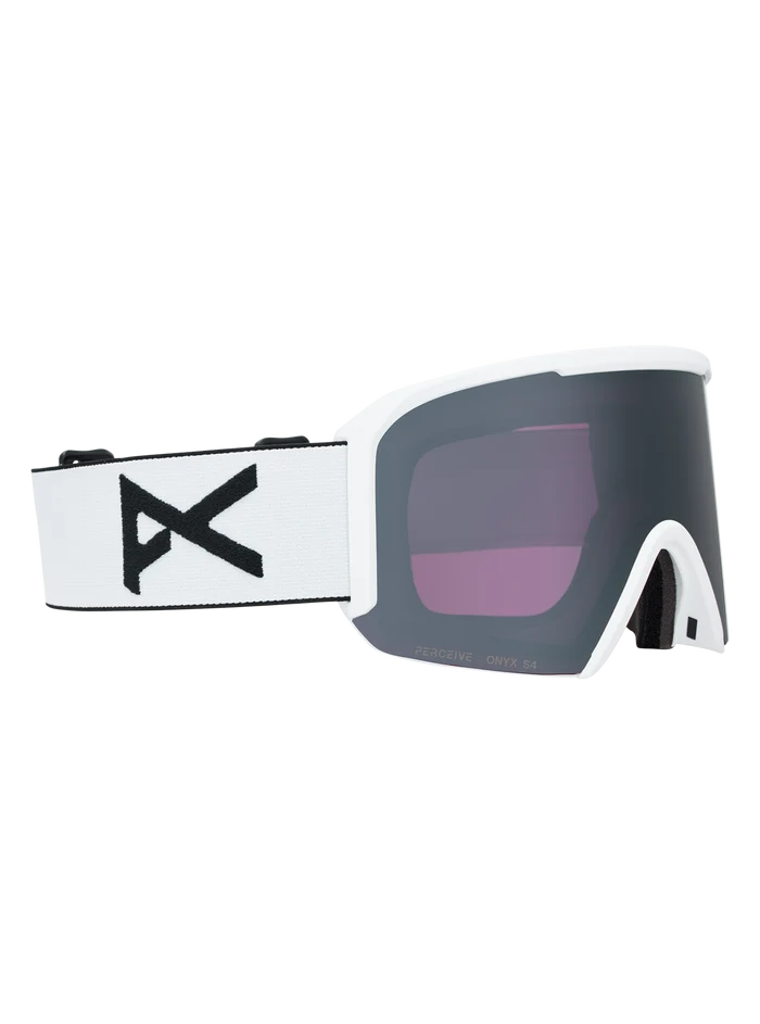 Product image of Anon Nesa Goggles + Bonus Lens + MFI® Face Mask[Variant:Frame: White, Lens: Perceive Sunny Onyx (6% / S4), Spare Lens: Perceive Cloudy Burst (59% / S1)]