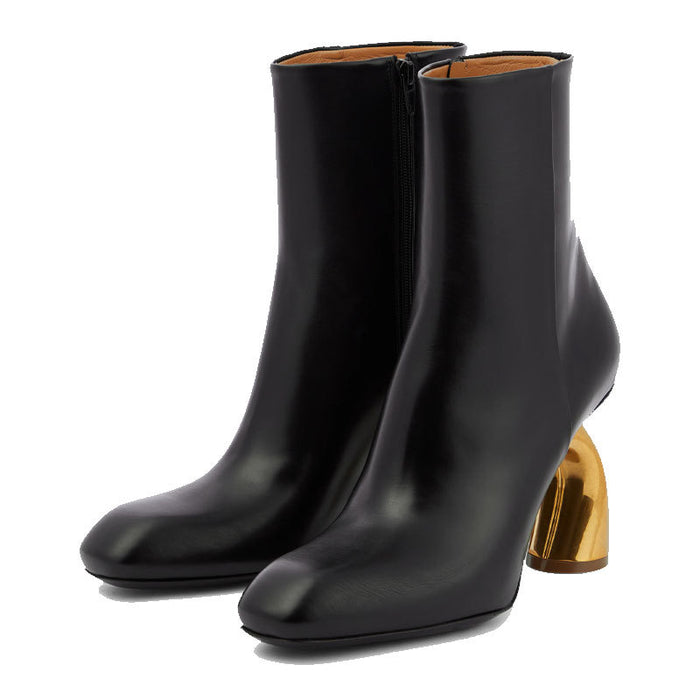 Architectural Heel Ankle Boots – OLIVE