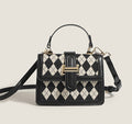 Argyle Pattern Top Handle Bag - Classic