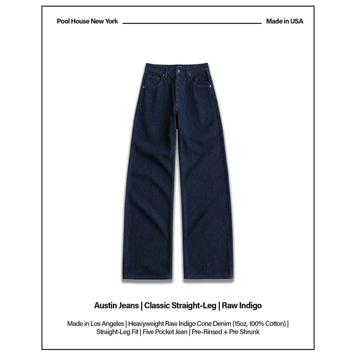 Austin Jeans | Classic Straight-Leg Raw Indigo (Tonal)