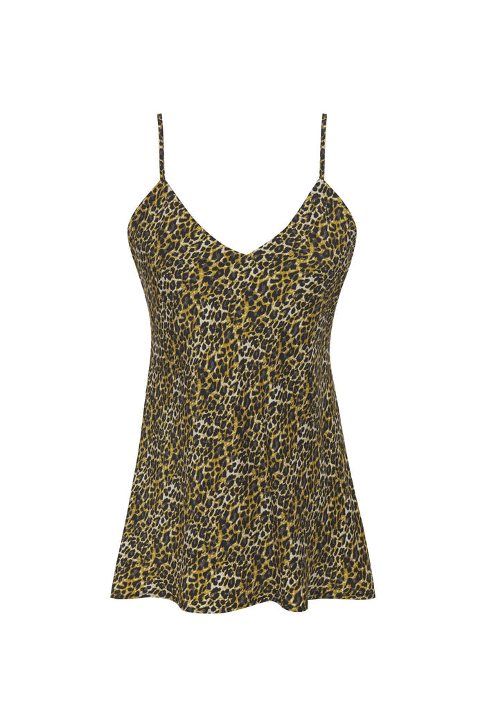 Ava Leopard Cami Olive Oil*