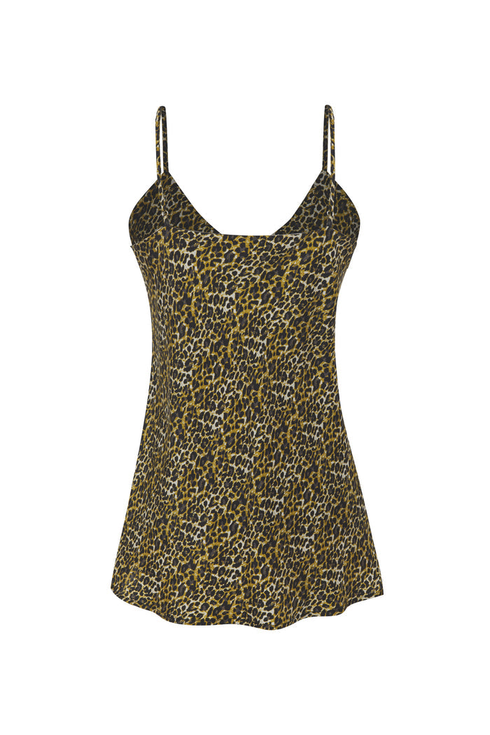 Ava Leopard Cami Olive Oil*
