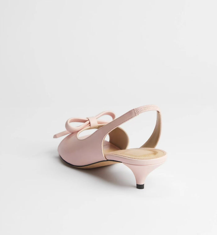 Black Bow Slingback Kitten Heels – Minimal