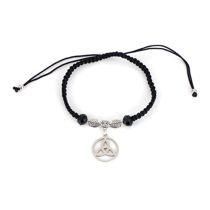 Black String Bracelet - Trinity Knot