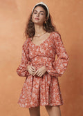 Blakely Dress (Rust Toile)