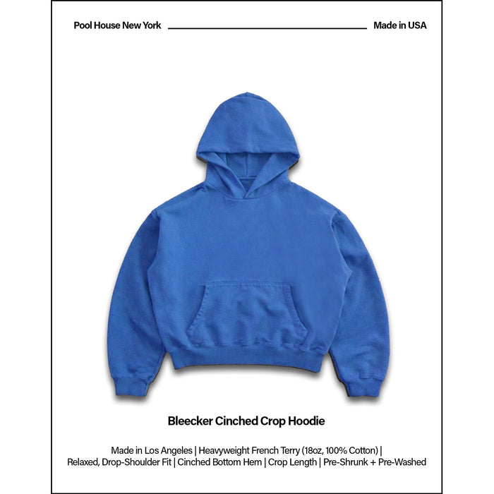Bleecker Cinched Crop Hoodie | Relaxed, Drop-Shoulder Ash Blue