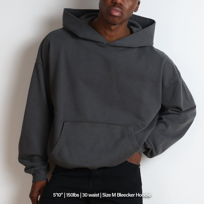 Bleecker Cinched Crop Hoodie | Relaxed, Drop-Shoulder Dark Grey