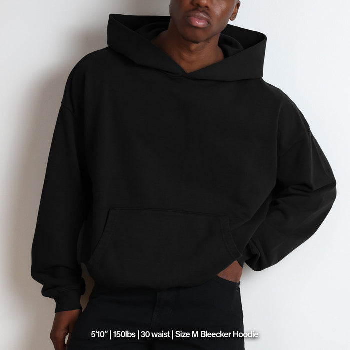 Bleecker Cinched Crop Hoodie | Relaxed, Drop-Shoulder Classic Black