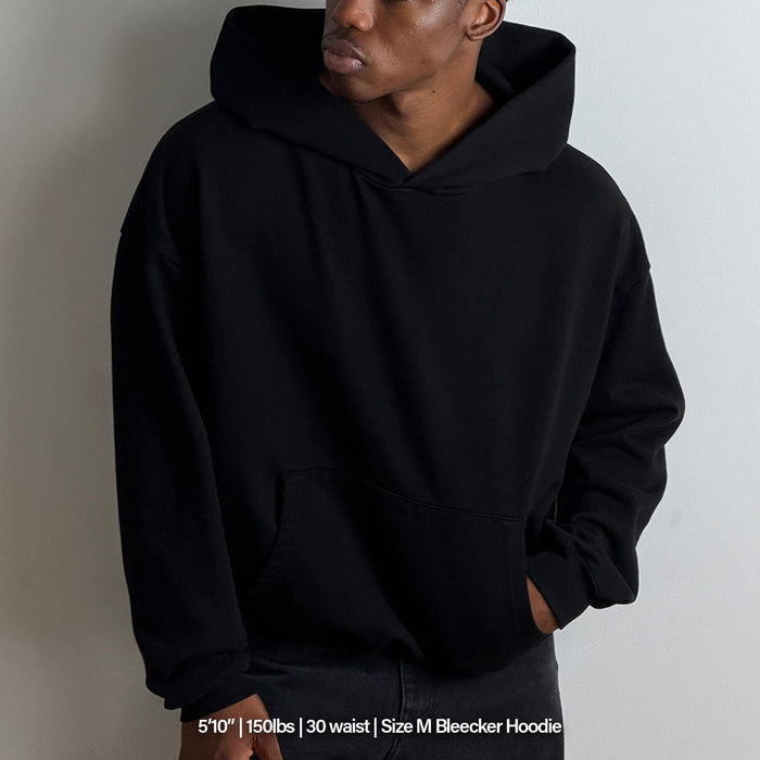 Bleecker Cinched Crop Hoodie | Relaxed, Drop-Shoulder Classic Black