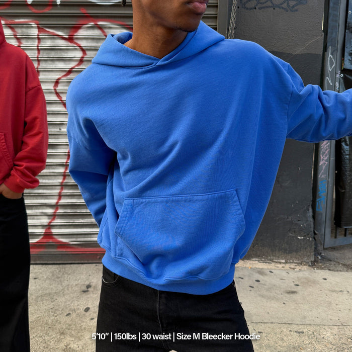 Bleecker Cinched Crop Hoodie | Relaxed, Drop-Shoulder Ash Blue