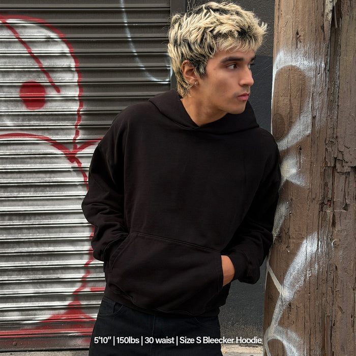 Bleecker Cinched Crop Hoodie | Relaxed, Drop-Shoulder Classic Black