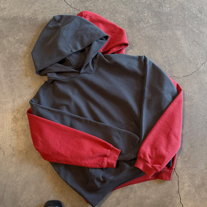 Bleecker Cinched Crop Hoodie | Relaxed, Drop-Shoulder PH Red