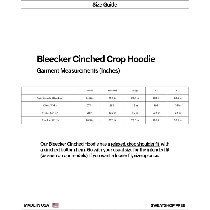 Bleecker Cinched Crop Hoodie | Relaxed, Drop-Shoulder Classic Black