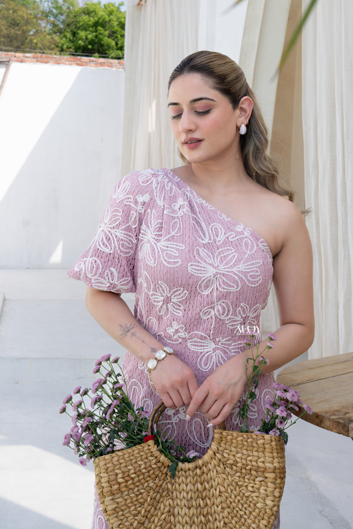 Floral one shoulder dress