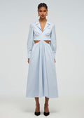 Blue Cotton Cut-Out Dress (Light Blue)