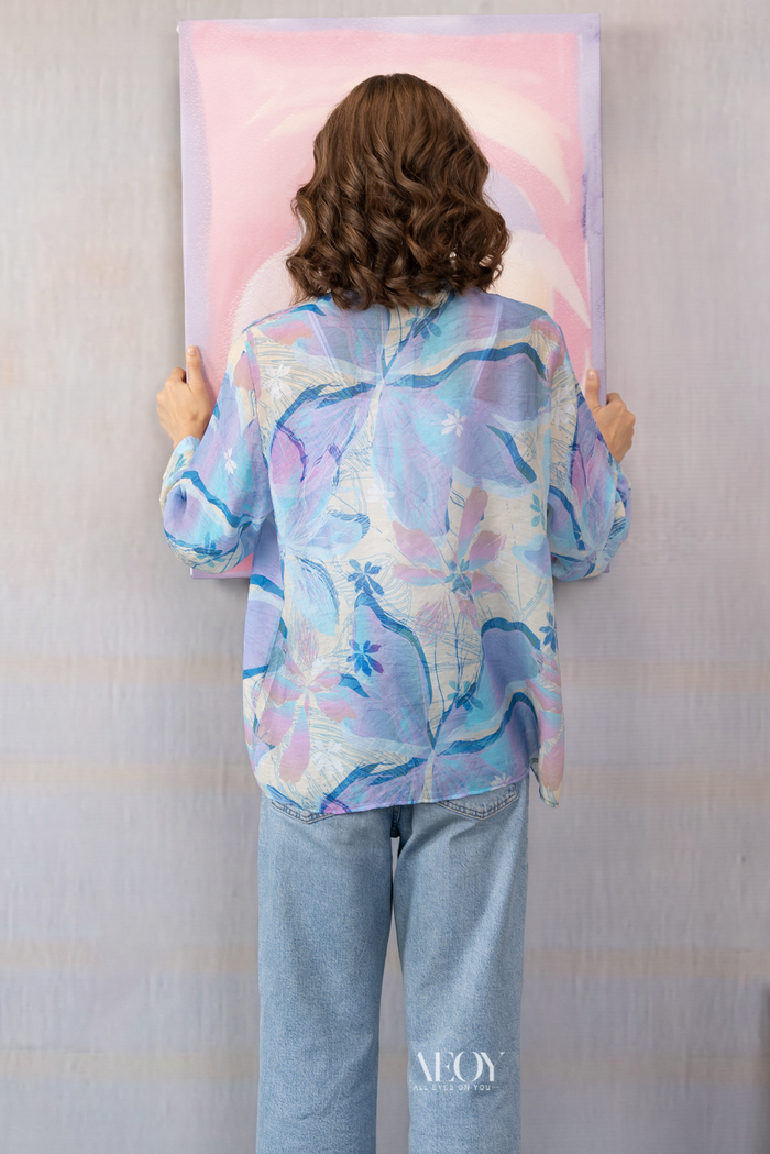 Blue Sheer –Printed Shirt