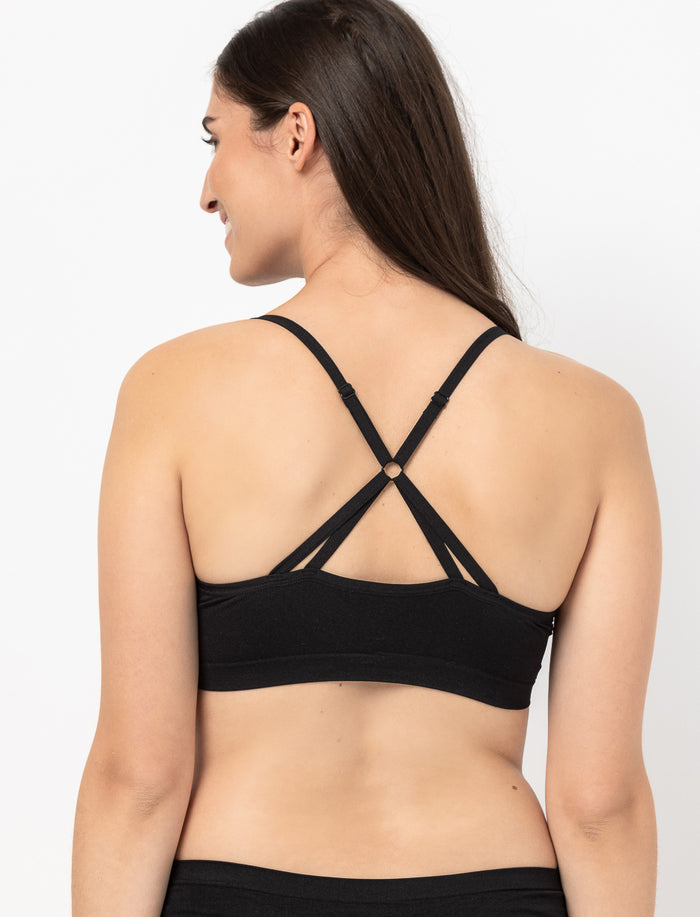 Bralette sans coutures à bretelles croisées