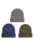 Product image of Burton DND Beanie (3 Pack)[Variant:Selvedge Blue / Gotham Gray / Dried Moss]