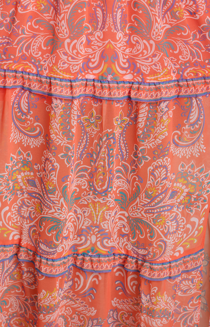 Buttercup Chiffon Maxi Dress, color-Orange