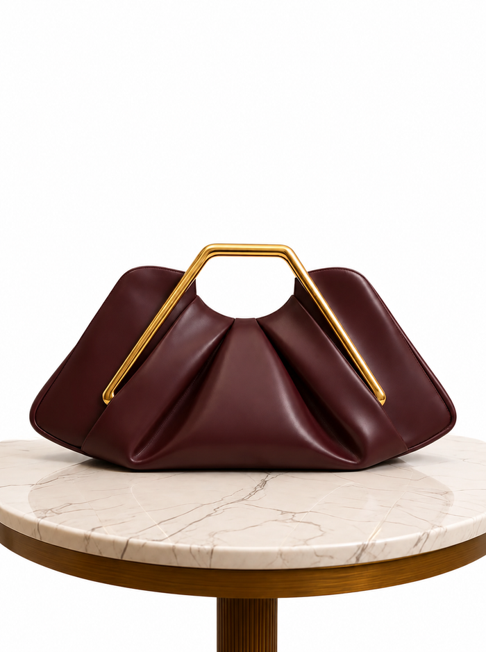 Caramel Geometric Handle Clutch Bag – VÉRALUX