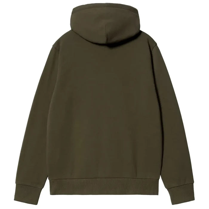 Carhartt Felpa Hooded Script Embroidery Cypress Black