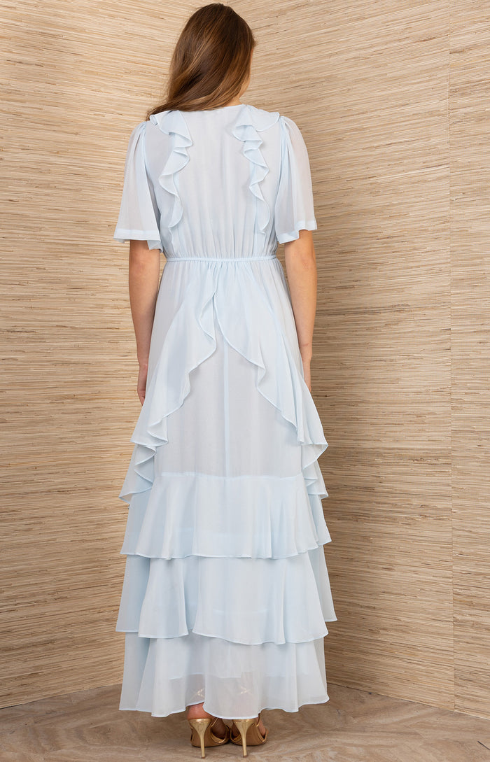 Carina Solid Maxi Dress, color-Blue