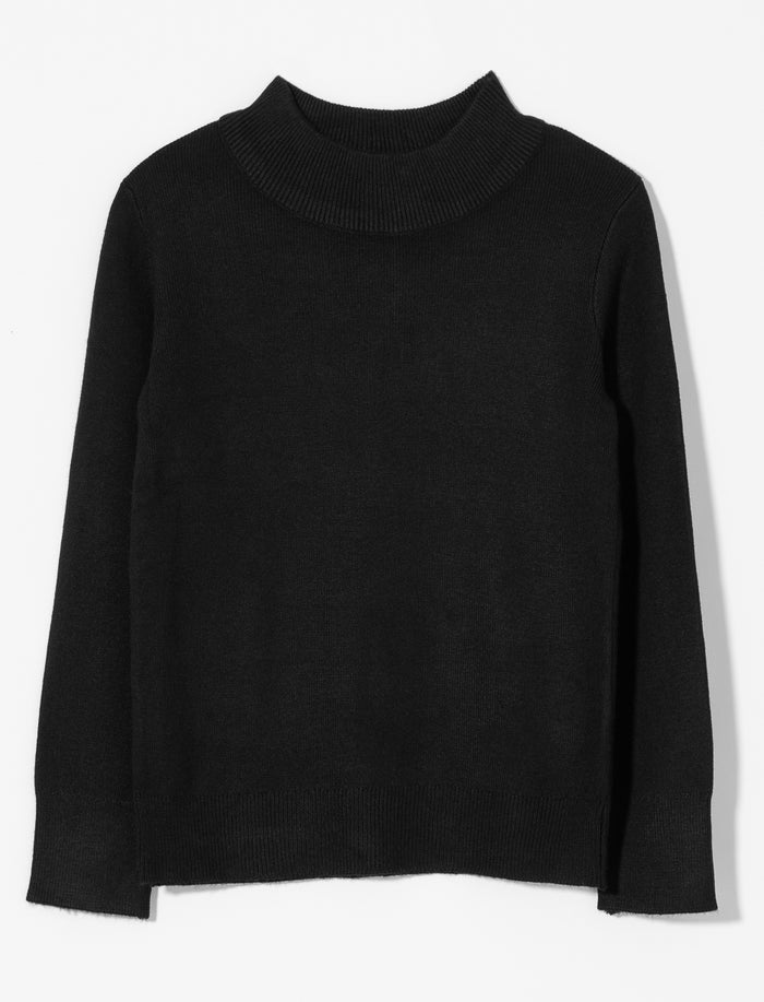 Chandail en tricot à col montant pour petite fille