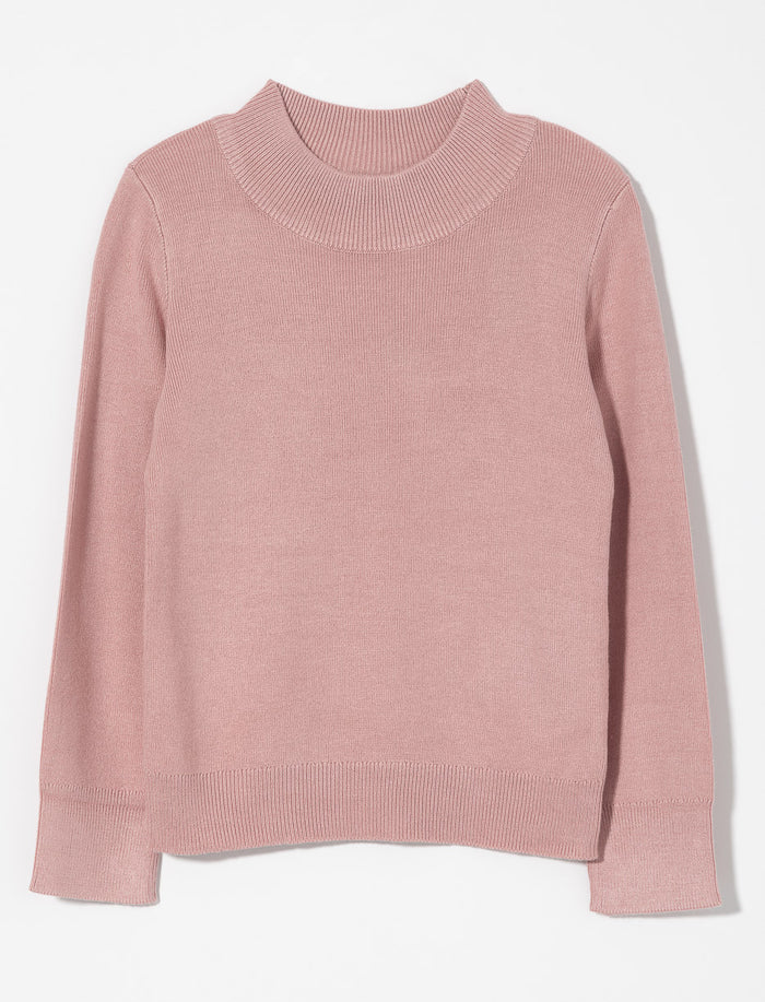 Chandail en tricot à col montant pour petite fille