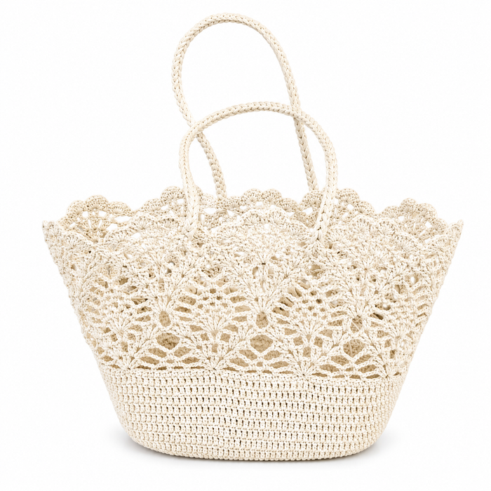 Crochet Lace Tote Bag – IVORY