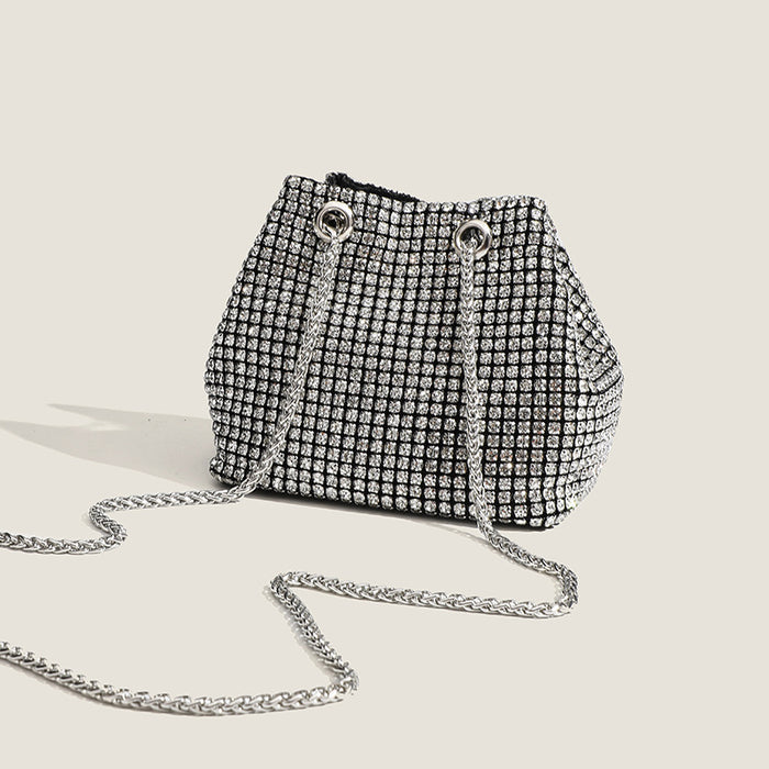 Crystal Rhinestone Bucket Bag - Glamorous