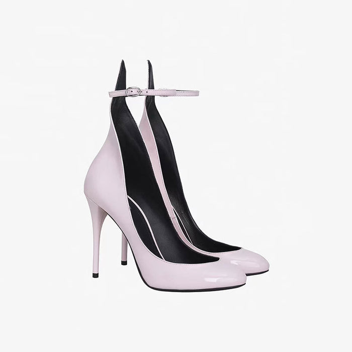 Dalmatian Print Ankle-Strap Stiletto Heels – MONO