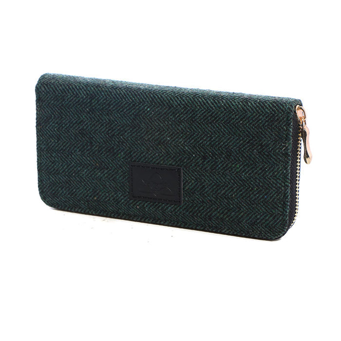 Dark Green Herringbone Wallet
