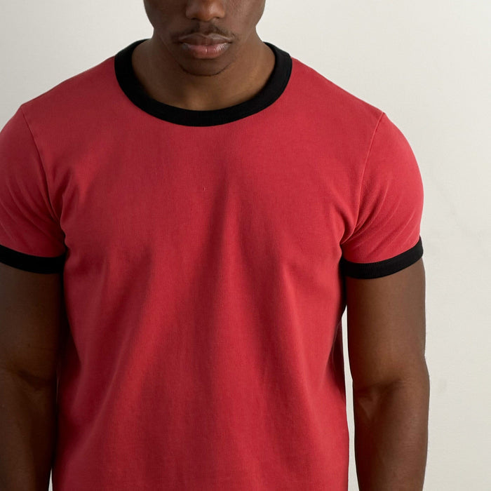 Diego Muscle Tee | Heavyweight | 13.5oz | Ringer T-Shirt PH Red | Black