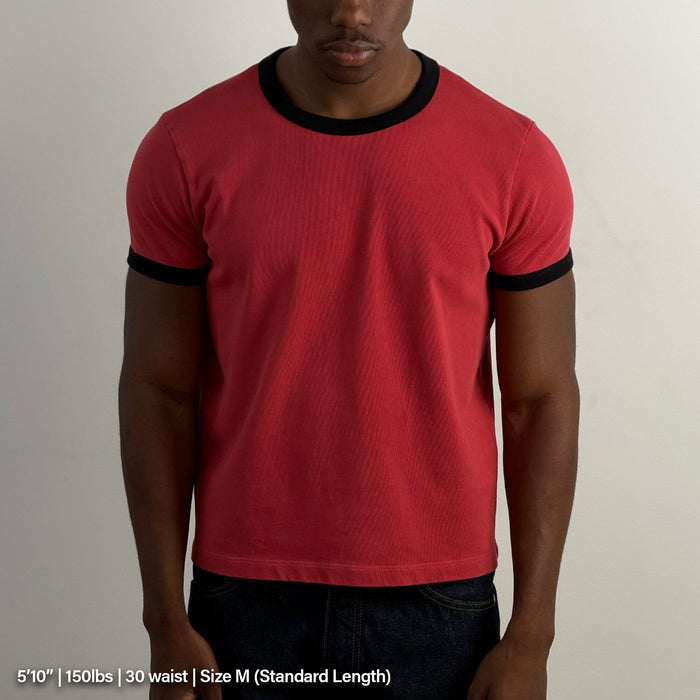 Diego Muscle Tee | Heavyweight | 13.5oz | Ringer T-Shirt PH Red | Black